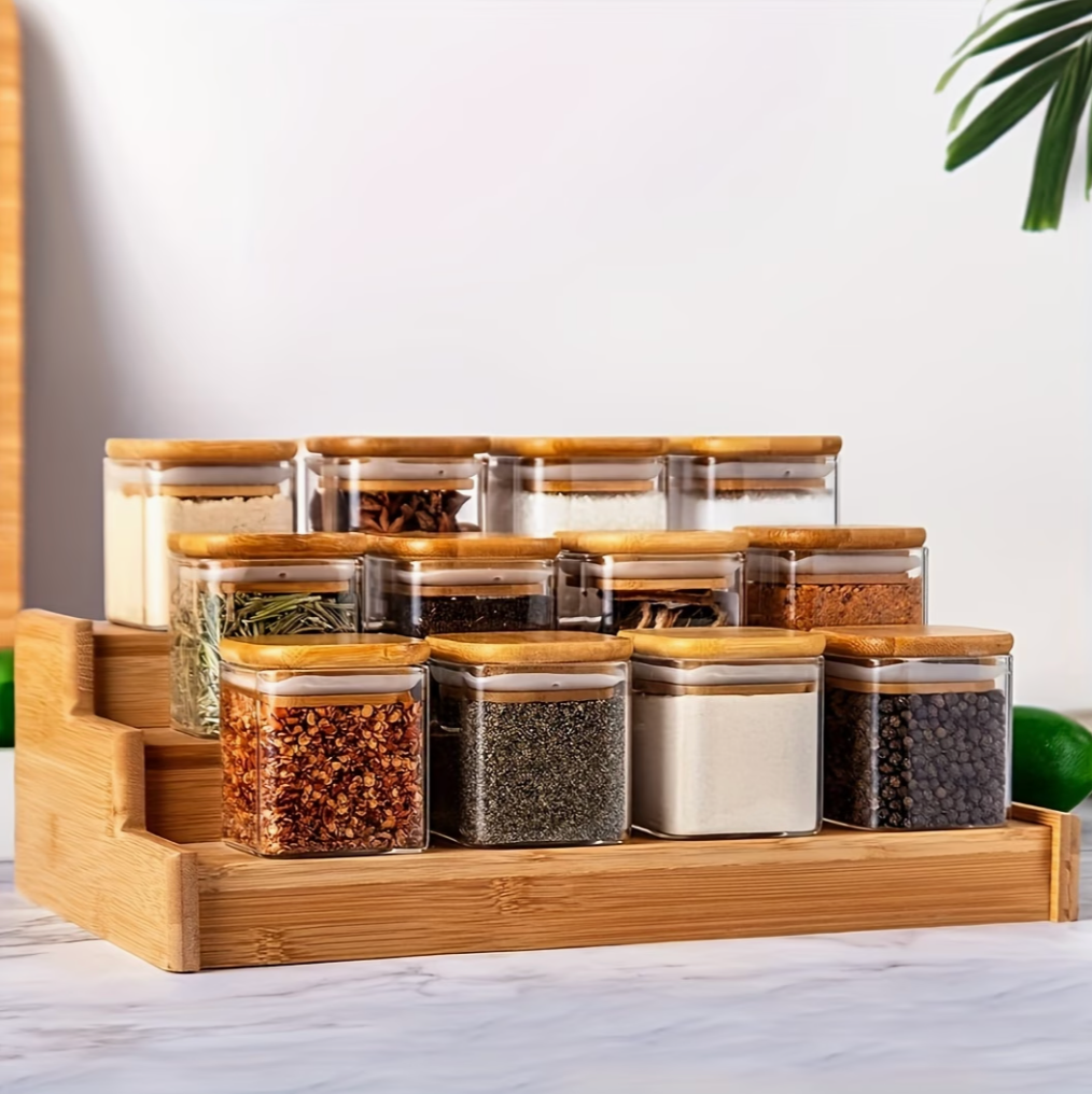 Spice Jars With Bamboo Lid | Kitchen Collection | Aroselle