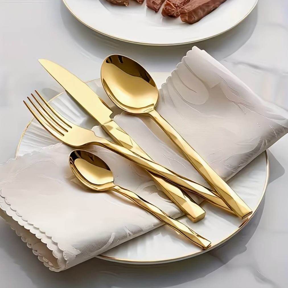 Golden Cutlery Set (20pcs) | Kitchen Collection | Aroselle