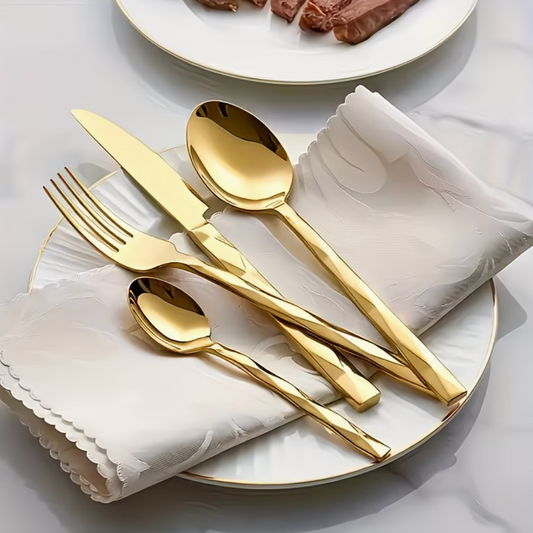 Golden Cutlery Set (20pcs) | Kitchen Collection | Aroselle