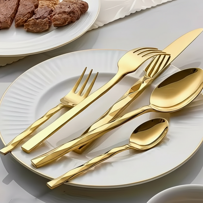 Golden Cutlery Set (20pcs) | Kitchen Collection | Aroselle