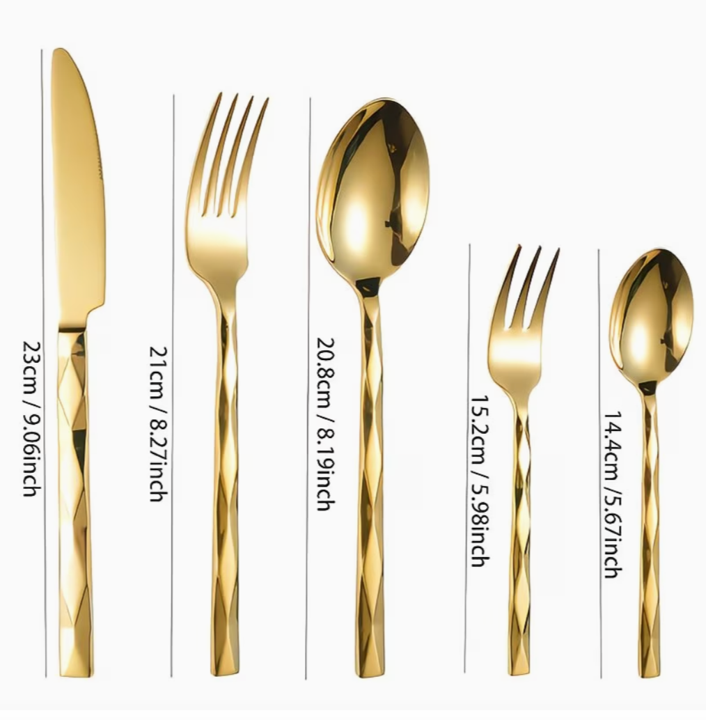 Golden Cutlery Set (20pcs) | Kitchen Collection | Aroselle