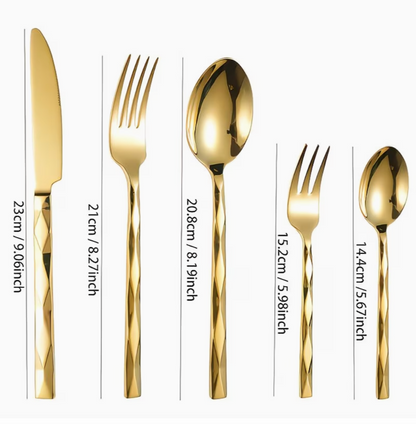 Golden Cutlery Set (20pcs) | Kitchen Collection | Aroselle