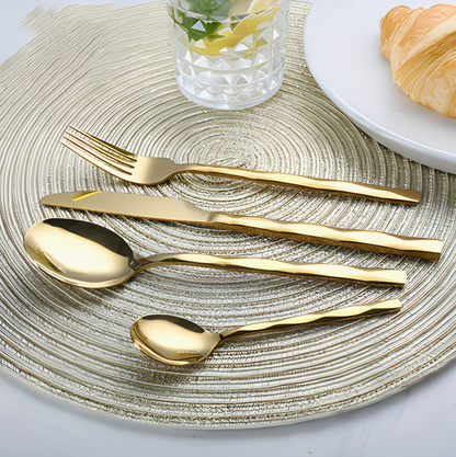Golden Cutlery Set (20pcs) | Kitchen Collection | Aroselle