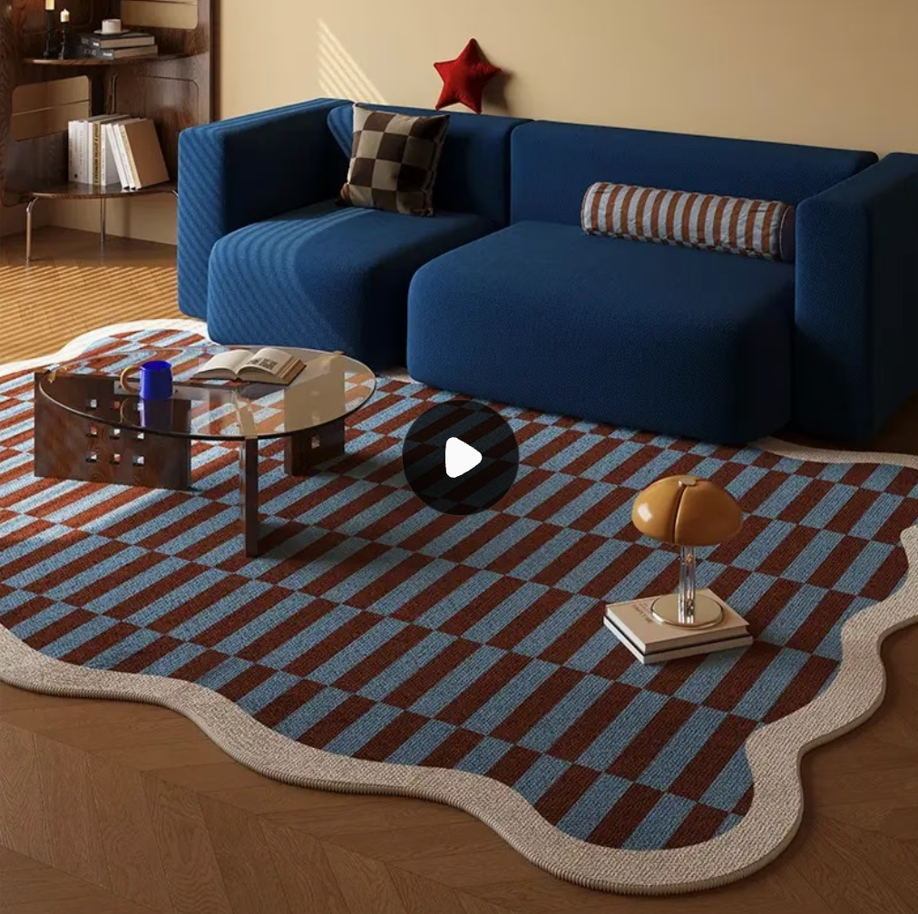 Modern Abstract Area Rug - Soft Earth Tone Living Room Carpet | Rug Collection | Aroselle