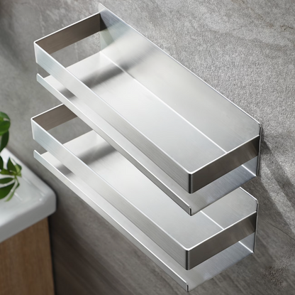No Drill Shower Caddy Silver (2-pack) | Bathroom Collection | Aroselle