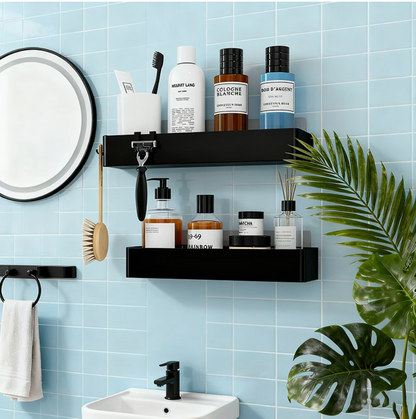 2-Pack Shower Caddy Matte Black | Bathroom Collection | Aroselle