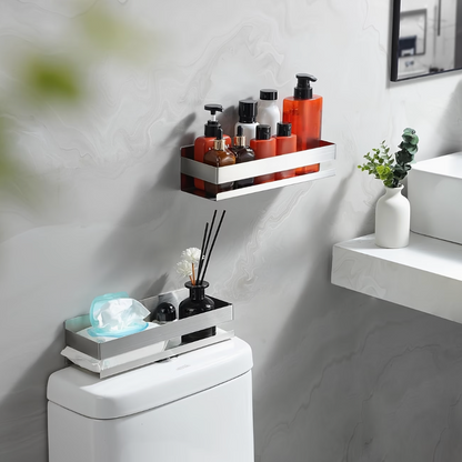 No Drill Shower Caddy Silver (2-pack) | Bathroom Collection | Aroselle