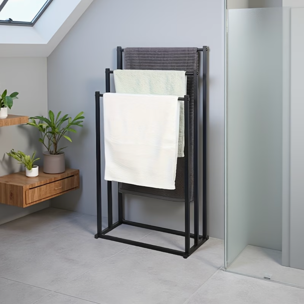 Black Standing Towel Rack | Bathroom Collection | Aroselle