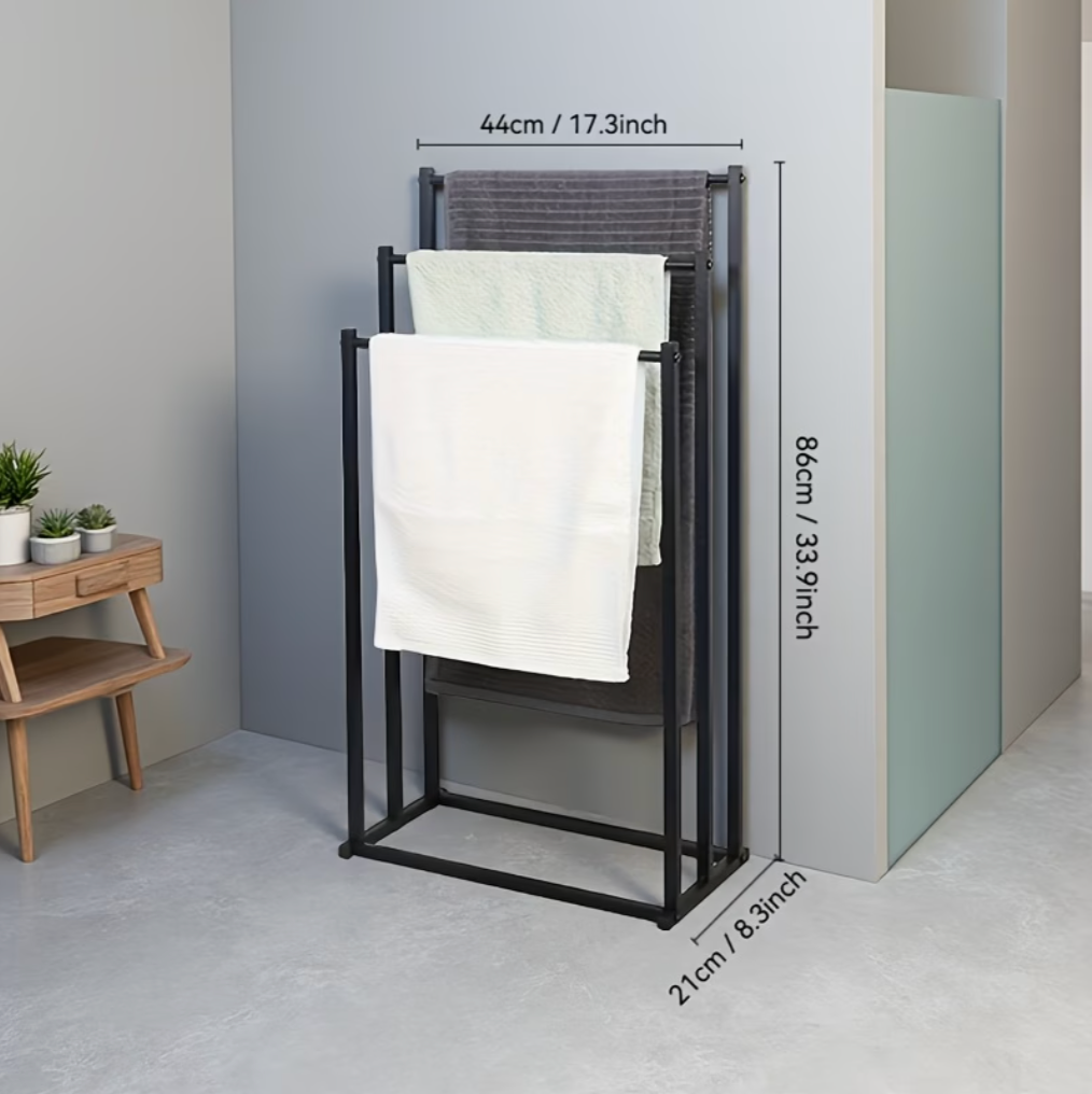 Black Standing Towel Rack | Bathroom Collection | Aroselle