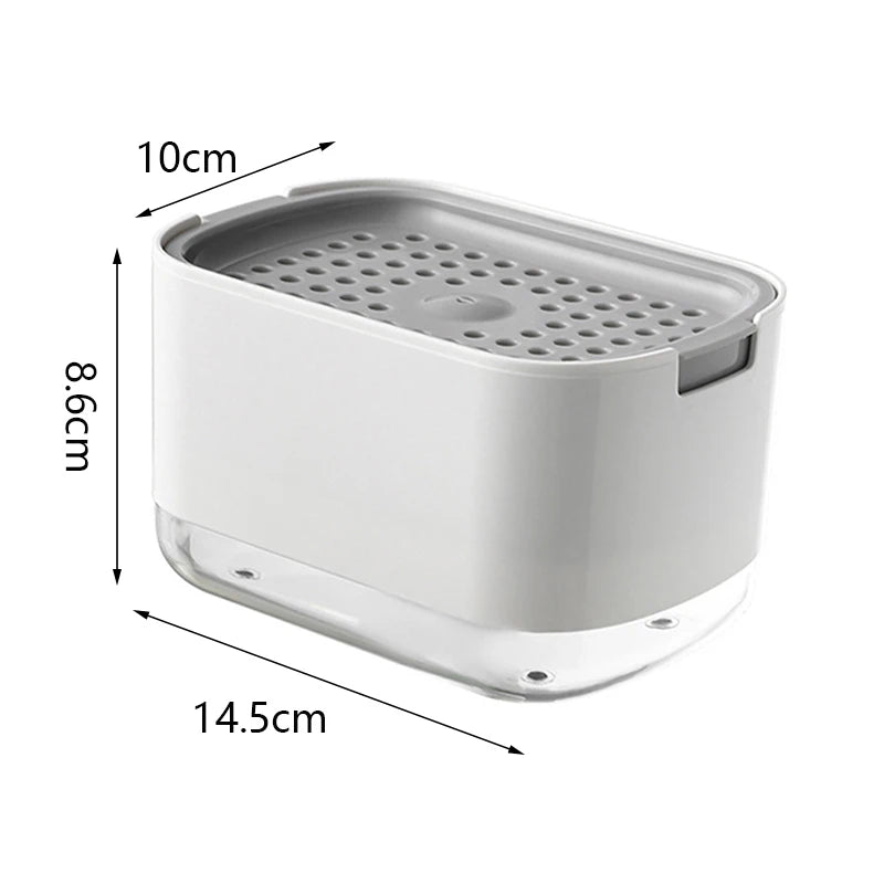 Automatic Soap Dispenser with Sponge Holder – Compact Kitchen and Bathroom Liquid Soap Dispenser in White or Black, 300ml Capacity 7