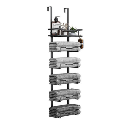 Over-Door Towel Rack with Hooks – Space-Saving Metal Organizer for Bathroom Storage, Durable and Easy to Install 6