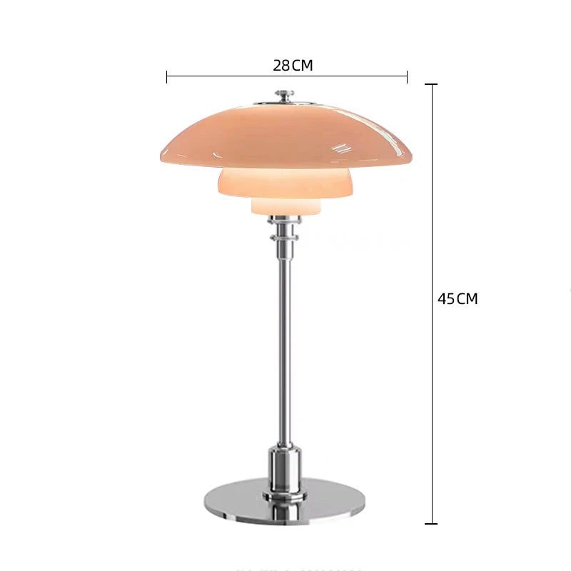 Glass LED Desk Lamp - Minimalist Silver Reading Light