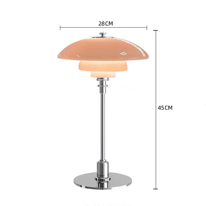 Glass LED Desk Lamp - Minimalist Silver Reading Light
