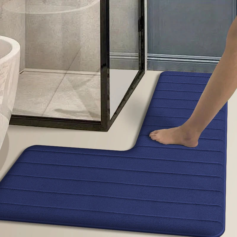 L-Shaped Absorbent Bath Mat | Bathroom Collection | Aroselle