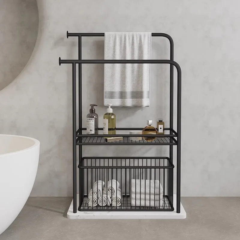 Luxury Iron Marble Towel Rack