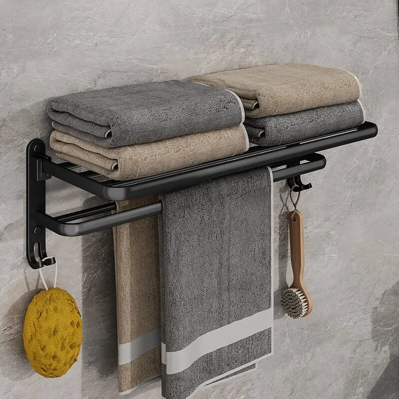 Wall-Mounted Folding Towel Holder