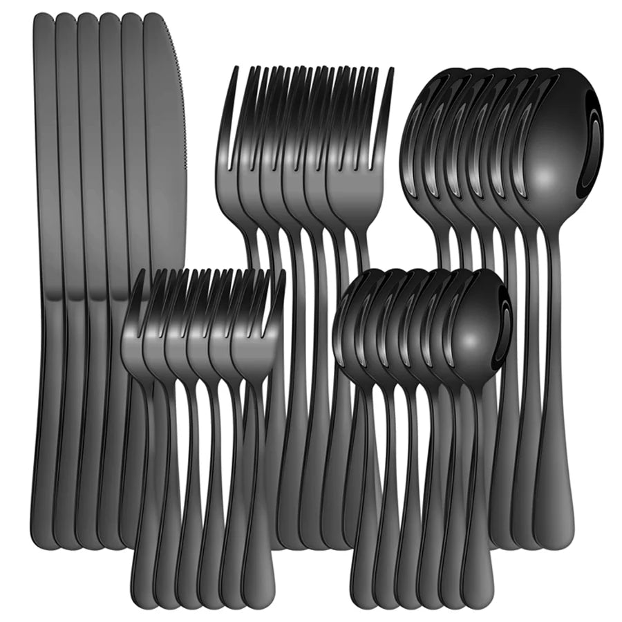 Black Cutlery Set (30PCS) | Kitchen Collection | Aroselle