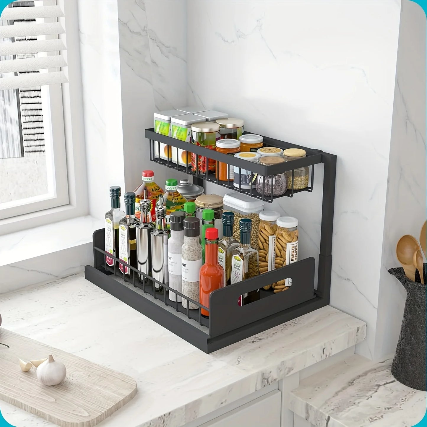 2-Tier Organiser Black | Storage Collection | Aroselle