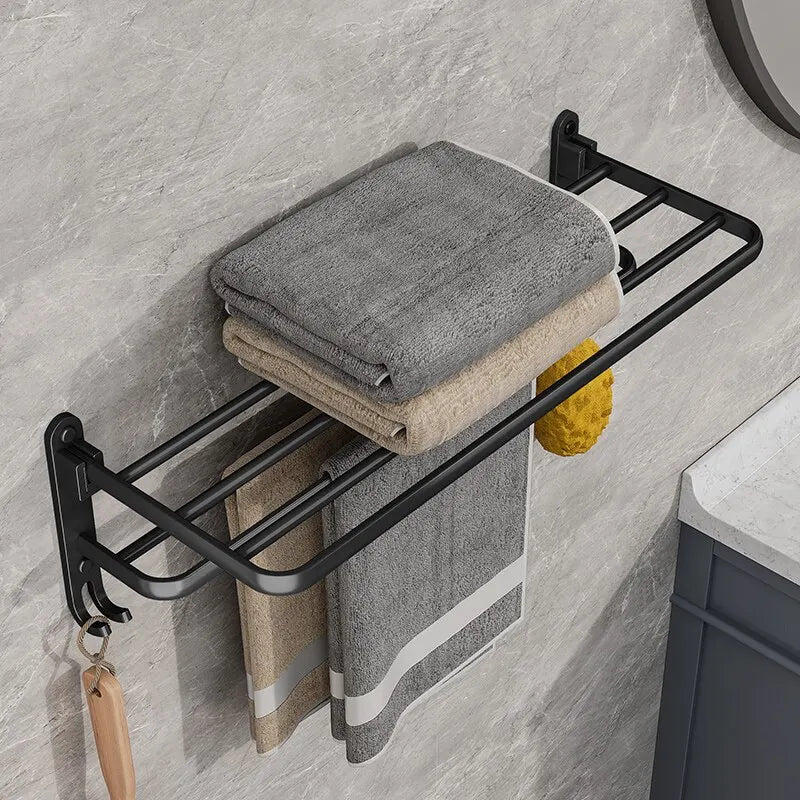 Wall-Mounted Folding Towel Holder