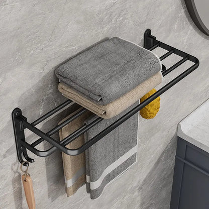 Wall-Mounted Folding Towel Holder
