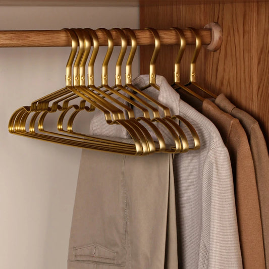 Golden Clothing Rack Hangers - 10 Pack