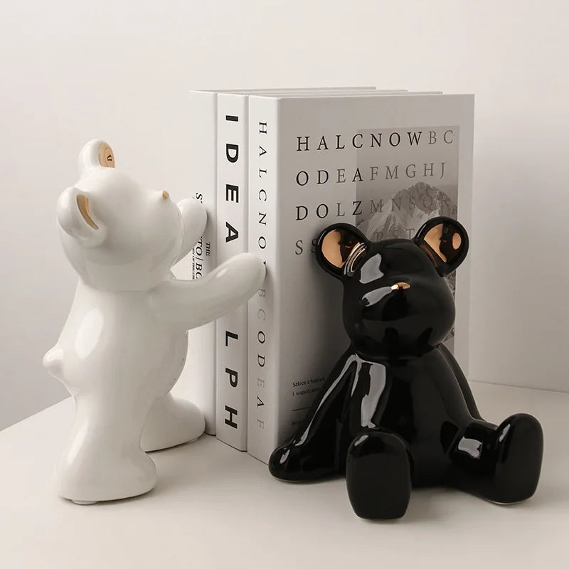 3D Geometric Bear Book Stand & Magazine Holder (2PCS)