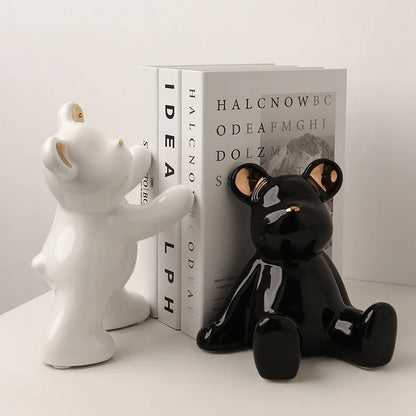 3D Geometric Bear Book Stand & Magazine Holder (2PCS)