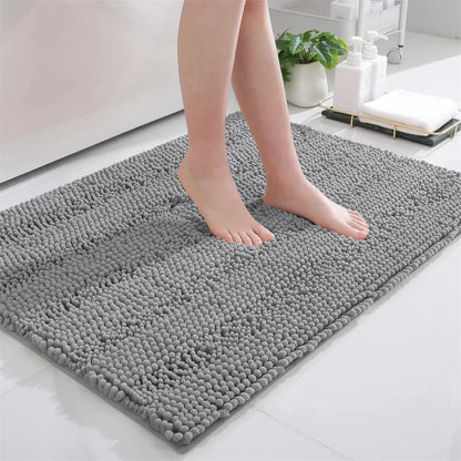 Ultra Soft, Non Slip and Quick Dry Chenille Bath Mat | Bathroom Collection | Aroselle