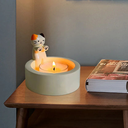 Cute Candle Holder With Cat