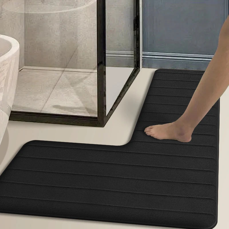 L-Shaped Absorbent Bath Mat | Bathroom Collection | Aroselle