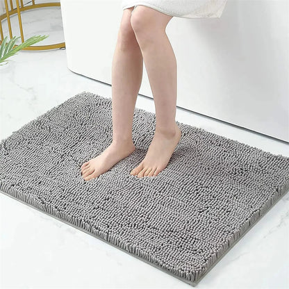 Ultra Soft, Non Slip and Quick Dry Chenille Bath Mat | Bathroom Collection | Aroselle