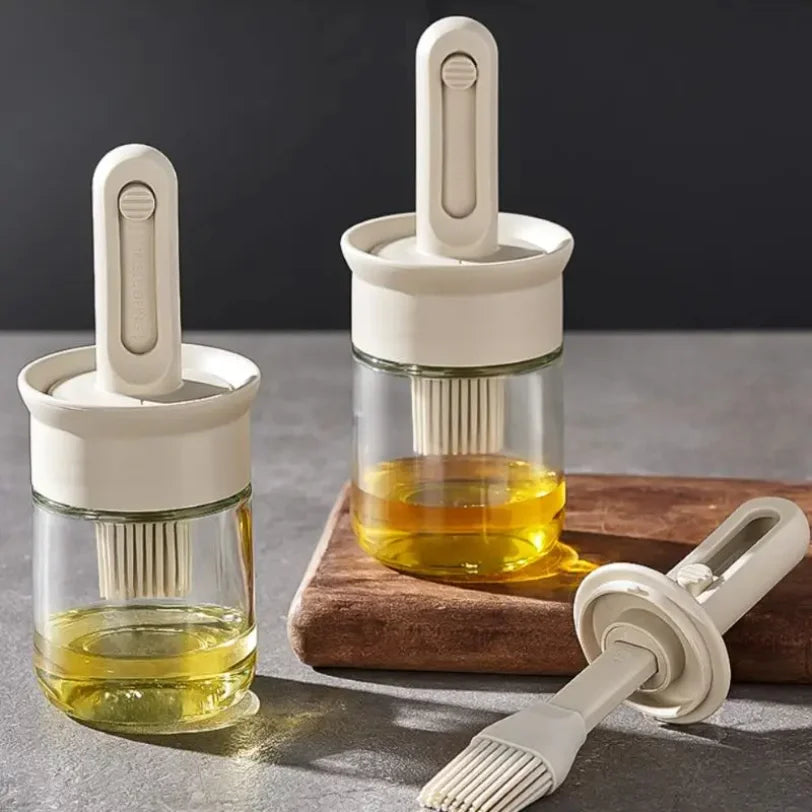 Silicone Oil Dispenser Bottle with Brush