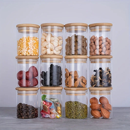 12-Pack Food Storage Glass Jars