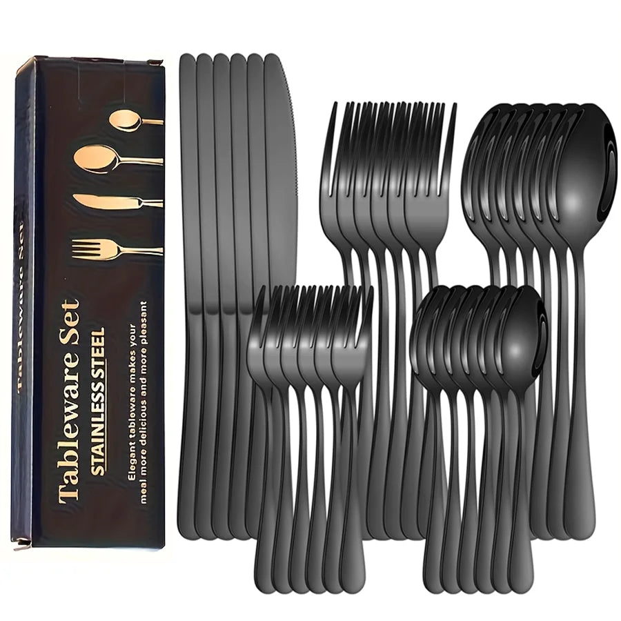 Black Cutlery Set (30PCS) | Kitchen Collection | Aroselle