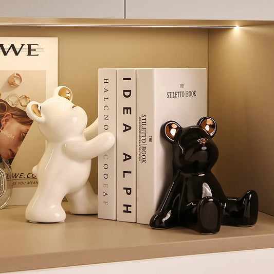 3D Geometric Bear Book Stand & Magazine Holder (2PCS)