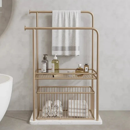 Luxury Iron Marble Towel Rack