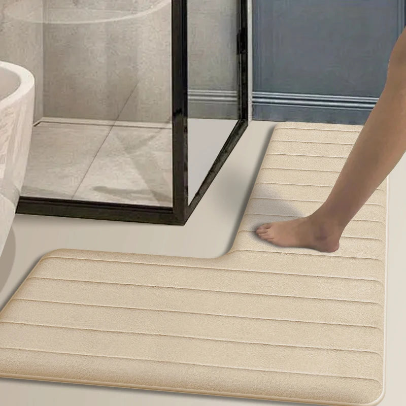 L-Shaped Absorbent Bath Mat | Bathroom Collection | Aroselle