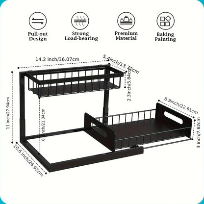 2-Tier Organiser Black | Storage Collection | Aroselle