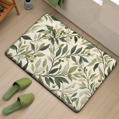 Shower Bath Mat With Floral Design