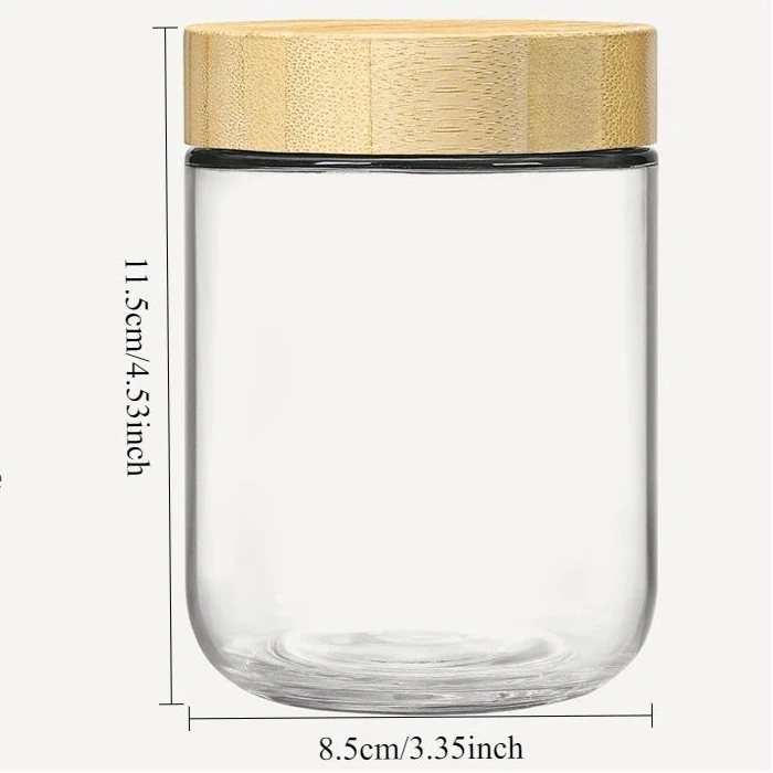 Glass Jars with Bamboo Lids (4pcs)