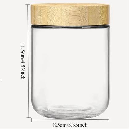 Glass Jars with Bamboo Lids (4pcs)