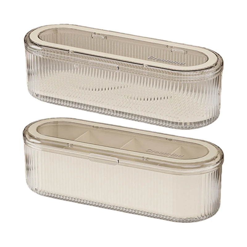 Acrylic Makeup Brush Holder with Lid | Storage Collection | Aroselle