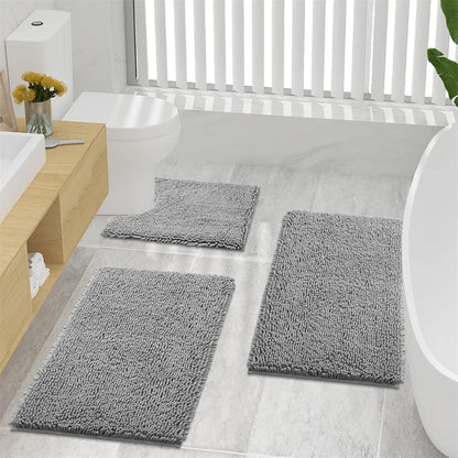 Ultra Soft, Non Slip and Quick Dry Chenille Bath Mat | Bathroom Collection | Aroselle