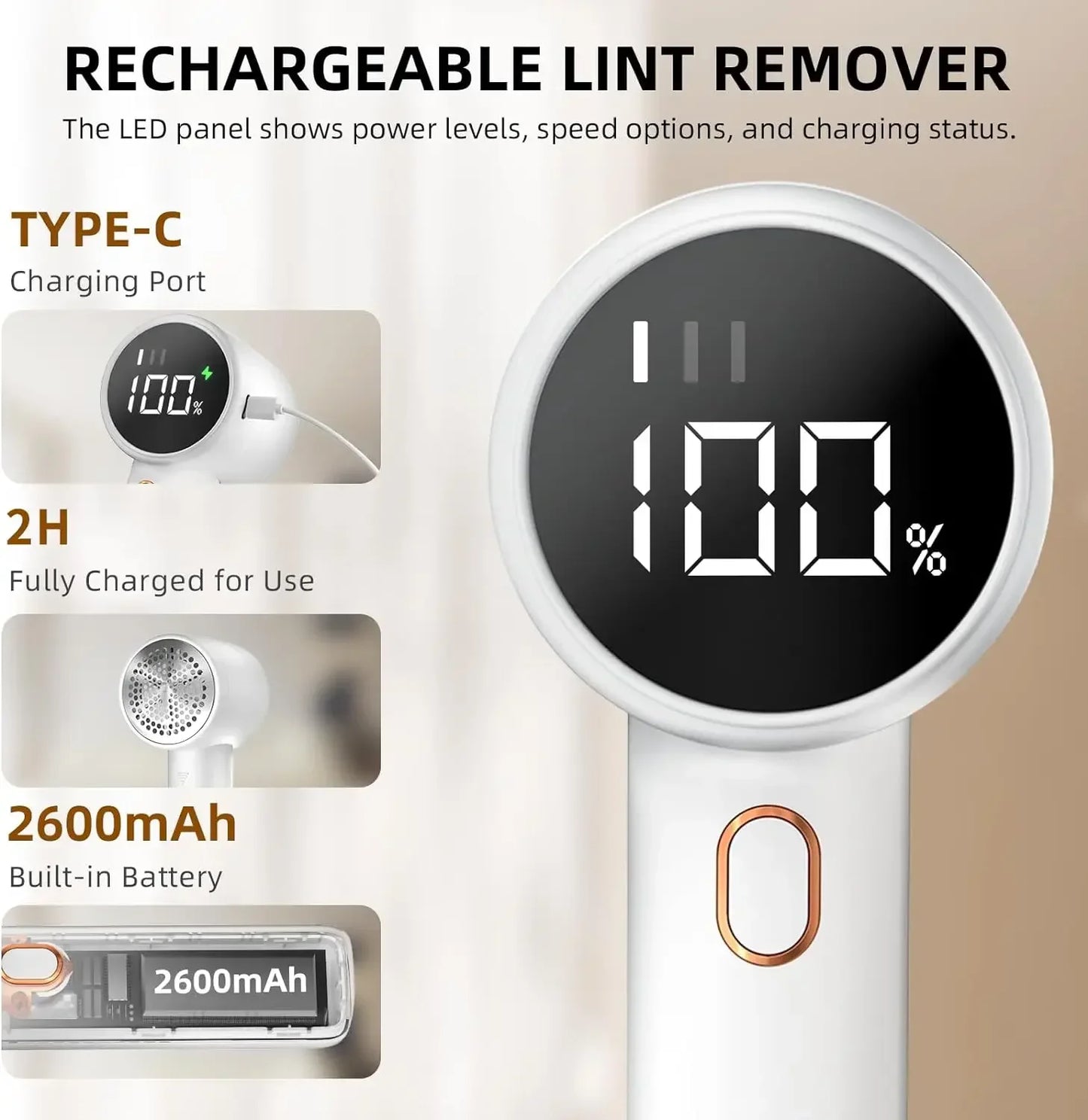 Electric Lint Remover - Rechargeable Fabric Shaver