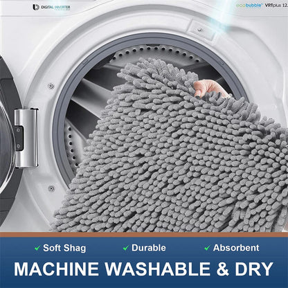 Ultra Soft, Non Slip and Quick Dry Chenille Bath Mat | Bathroom Collection | Aroselle