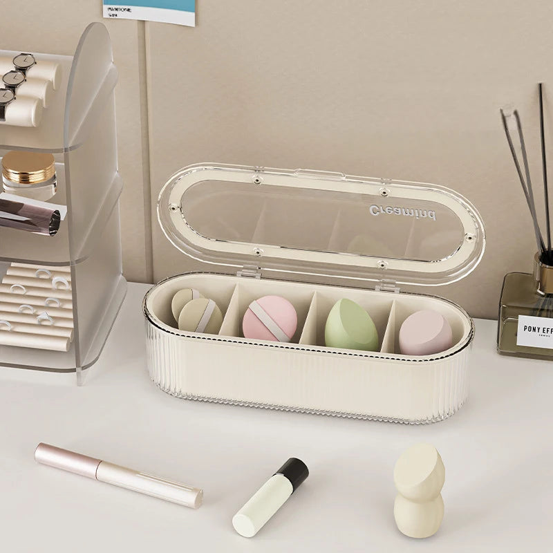 Acrylic Makeup Brush Holder with Lid | Storage Collection | Aroselle