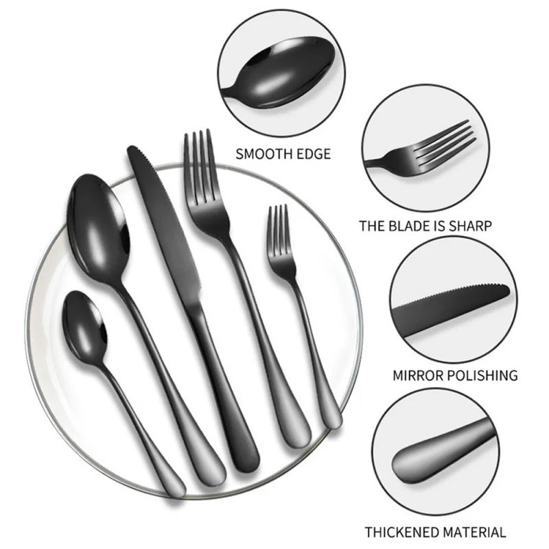 Black Cutlery Set (30PCS) | Kitchen Collection | Aroselle