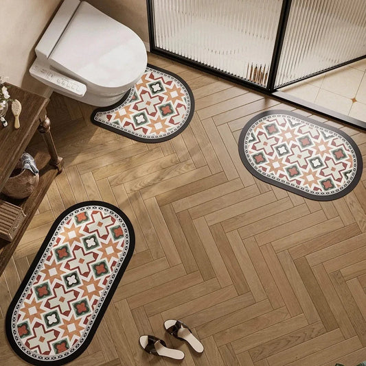 Retro Style Bathroom Mat Set (3pieces)