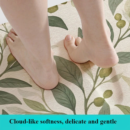 Shower Bath Mat With Floral Design