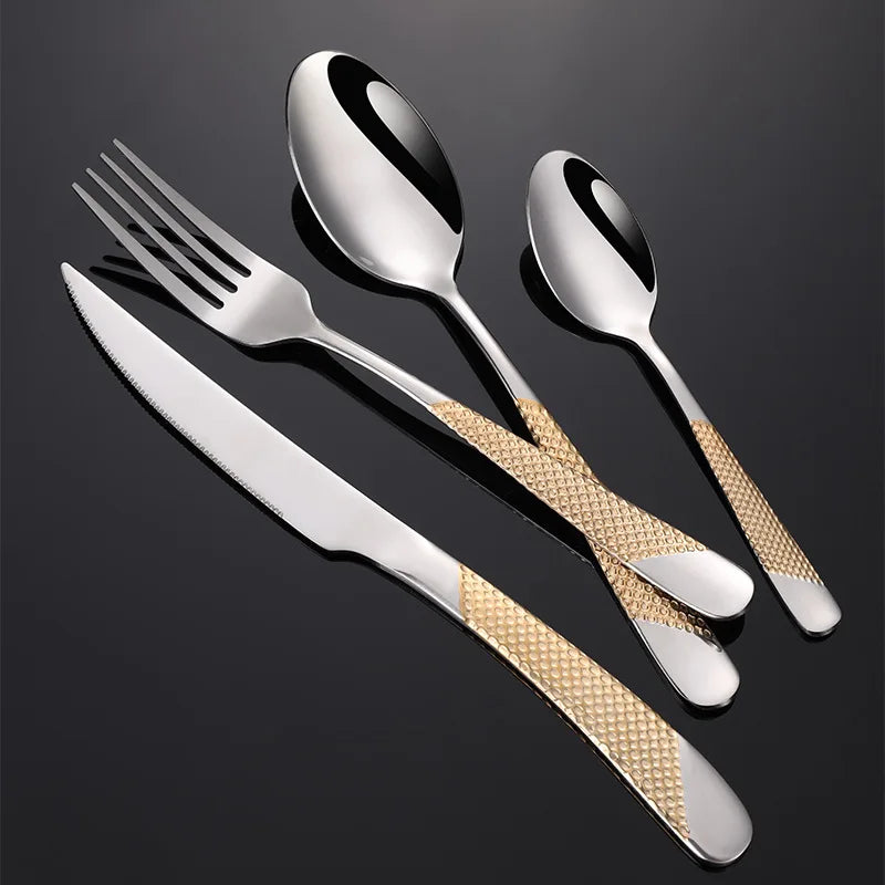 Diamond Handle Cutlery Set (4PCS) | Kitchen Collection | Aroselle